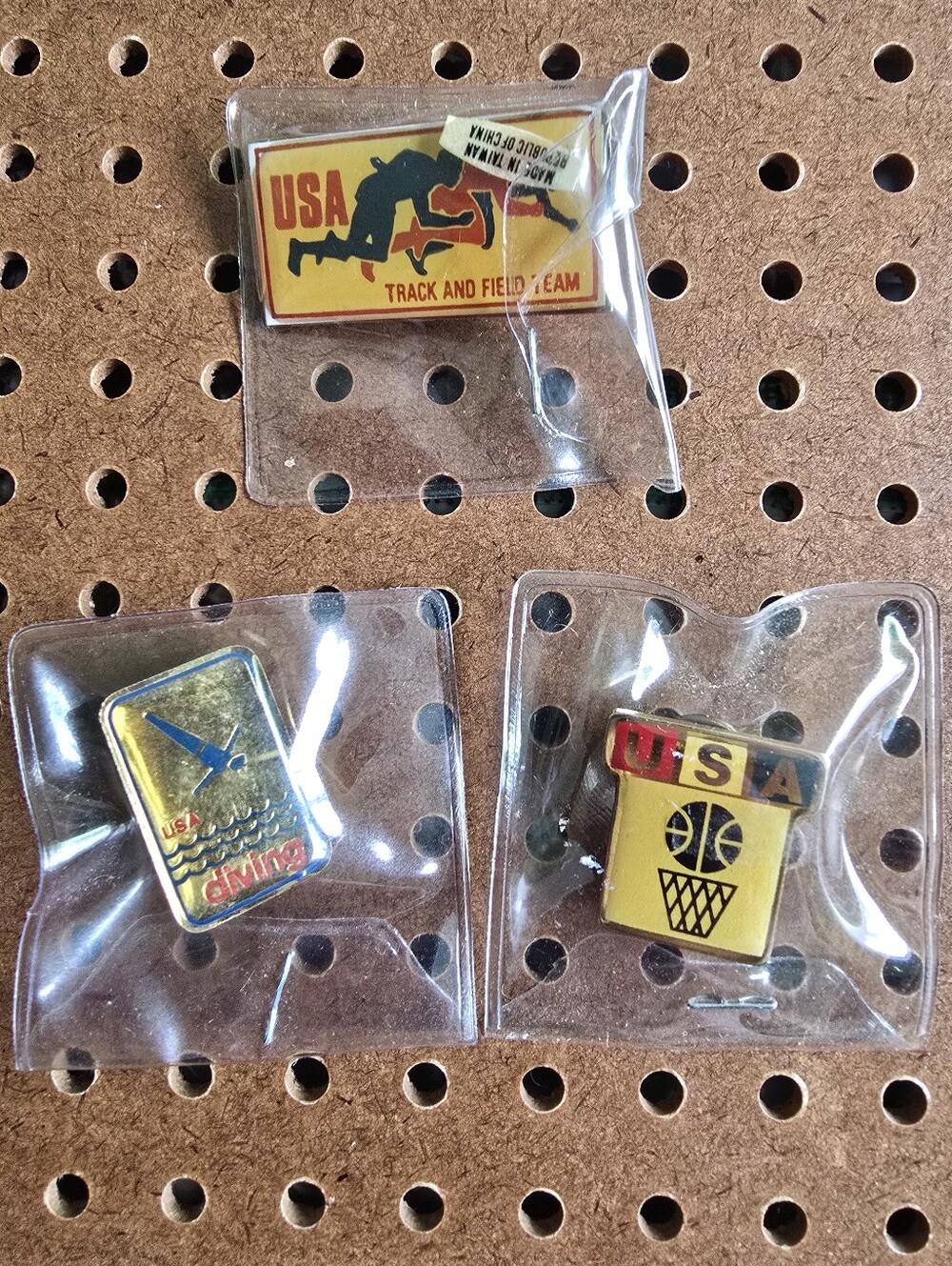 Lot of 3 Vintage 1988 Olympic Team USA Sports Enamel Metal Pins NEW